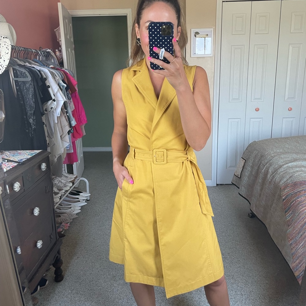 A New Day Vest / Dress with Belt Mustard Size XS